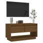 vidaXL Mueble de TV madera maciza de pino marrón miel 74x34x40 cm vidaXL Mueble de TV madera maciza de pino marrón miel 74x34x40 cm