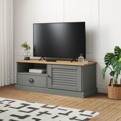 vidaXL Mueble para TV VIGO madera maciza de pino gris 106x40x40 cm