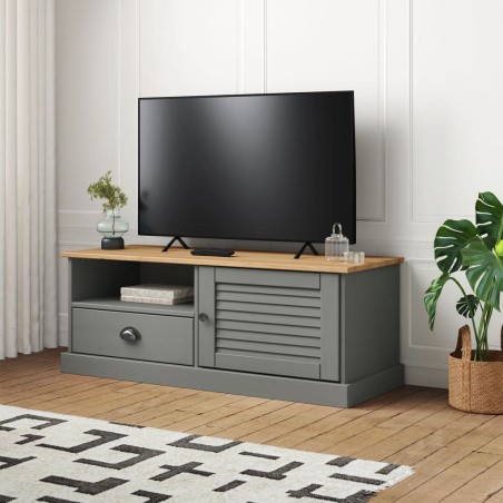 vidaXL Mueble para TV VIGO madera maciza de pino gris 106x40x40 cm