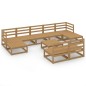 vidaXL Juego de muebles de jardín 10 piezas madera maciza de pino
