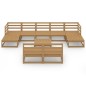 vidaXL Juego de muebles de jardín 10 piezas madera maciza de pino