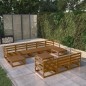vidaXL Juego de muebles de jardín 11 piezas madera maciza de pino vidaXL Juego de muebles de jardín 11 piezas madera maciza de pino