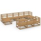 vidaXL Juego de muebles de jardín 11 piezas madera maciza de pino vidaXL Juego de muebles de jardín 11 piezas madera maciza de pino