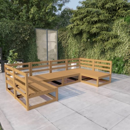 vidaXL Juego de muebles de jardín 6 piezas madera maciza de pino