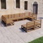 vidaXL Juego de muebles de jardín 9 piezas madera maciza de pino vidaXL Juego de muebles de jardín 9 piezas madera maciza de pino