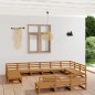 vidaXL Juego de muebles de jardín 14 piezas madera maciza de pino vidaXL Juego de muebles de jardín 14 piezas madera maciza de pino