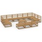vidaXL Juego de muebles de jardín 14 piezas madera maciza de pino vidaXL Juego de muebles de jardín 14 piezas madera maciza de pino