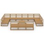 vidaXL Juego de muebles de jardín 14 piezas madera maciza de pino vidaXL Juego de muebles de jardín 14 piezas madera maciza de pino
