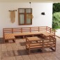 vidaXL Juego de muebles de jardín 10 piezas madera maciza de pino vidaXL Juego de muebles de jardín 10 piezas madera maciza de pino