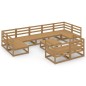 vidaXL Juego de muebles de jardín 10 piezas madera maciza de pino vidaXL Juego de muebles de jardín 10 piezas madera maciza de pino