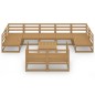 vidaXL Juego de muebles de jardín 10 piezas madera maciza de pino vidaXL Juego de muebles de jardín 10 piezas madera maciza de pino