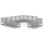 vidaXL Juego de muebles de jardín 11 piezas madera maciza de pino