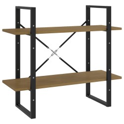 vidaXL Estantería de 2 niveles madera maciza de pino 80x30x70 cm