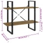 vidaXL Estantería de 2 niveles madera maciza de pino 80x30x70 cm vidaXL Estantería de 2 niveles madera maciza de pino 80x30x70 cm
