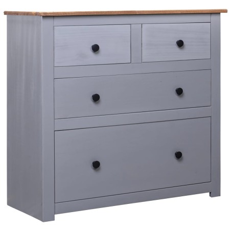 vidaXL Aparador de madera maciza pino estilo Panamá gris 80x40x83 cm