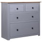 vidaXL Aparador de madera maciza pino estilo Panamá gris 80x40x83 cm vidaXL Aparador de madera maciza pino estilo Panamá gris 80x40x83 cm