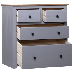 vidaXL Aparador de madera maciza pino estilo Panamá gris 80x40x83 cm