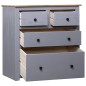 vidaXL Aparador de madera maciza pino estilo Panamá gris 80x40x83 cm vidaXL Aparador de madera maciza pino estilo Panamá gris 80x40x83 cm