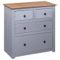 vidaXL Aparador de madera maciza pino estilo Panamá gris 80x40x83 cm vidaXL Aparador de madera maciza pino estilo Panamá gris 80x40x83 cm