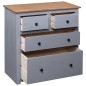 vidaXL Aparador de madera maciza pino estilo Panamá gris 80x40x83 cm vidaXL Aparador de madera maciza pino estilo Panamá gris 80x40x83 cm