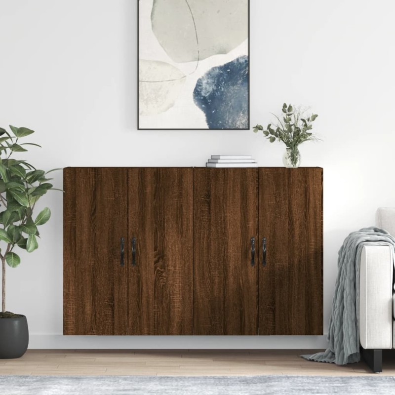 vidaXL Armarios de pared 2 uds madera de ingeniería marrón roble vidaXL Armarios de pared 2 uds madera de ingeniería marrón roble