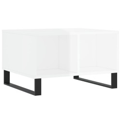 vidaXL Mesa de centro madera contrachapada blanco brillo 60x50x36,5 cm