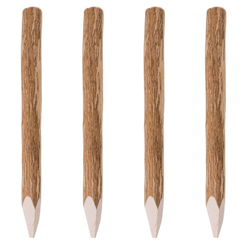 vidaXL Postes de valla puntiagudos 4 uds madera de avellano 90 cm vidaXL Postes de valla puntiagudos 4 uds madera de avellano 90 cm