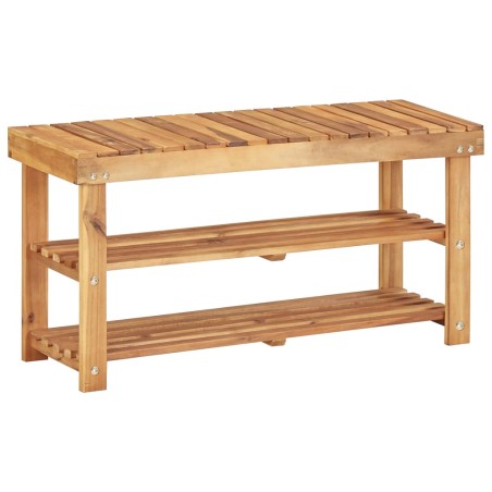 vidaXL Zapatero de madera maciza de acacia 90x32x46 cm
