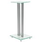 vidaXL Soportes altavoz vidrio templado diseño 2 pilares plata 2 uds vidaXL Soportes altavoz vidrio templado diseño 2 pilares plata 2 uds