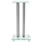 vidaXL Soportes altavoz vidrio templado diseño 2 pilares plata 2 uds vidaXL Soportes altavoz vidrio templado diseño 2 pilares plata 2 uds