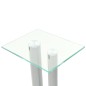 vidaXL Soportes altavoz vidrio templado diseño 2 pilares plata 2 uds vidaXL Soportes altavoz vidrio templado diseño 2 pilares plata 2 uds