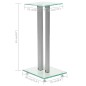 vidaXL Soportes altavoz vidrio templado diseño 2 pilares plata 2 uds vidaXL Soportes altavoz vidrio templado diseño 2 pilares plata 2 uds