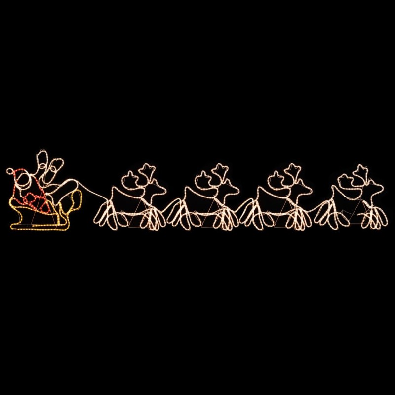 vidaXL Alumbrado de Navidad 4 renos y trineo XXL 1548 LEDs 500x80 cm vidaXL Alumbrado de Navidad 4 renos y trineo XXL 1548 LEDs 500x80 cm