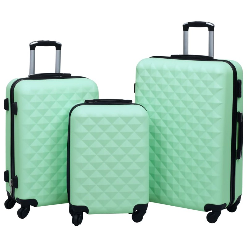 vidaXL Juego de maletas rígidas con ruedas 3 piezas ABS menta vidaXL Juego de maletas rígidas con ruedas 3 piezas ABS menta