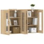 vidaXL Armarios de pared 2 uds madera de ingeniería roble Sonoma vidaXL Armarios de pared 2 uds madera de ingeniería roble Sonoma