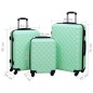 vidaXL Juego de maletas rígidas con ruedas 3 piezas ABS menta vidaXL Juego de maletas rígidas con ruedas 3 piezas ABS menta