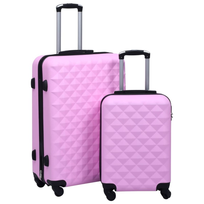 vidaXL Juego de maletas rígidas con ruedas 2 piezas ABS rosa vidaXL Juego de maletas rígidas con ruedas 2 piezas ABS rosa