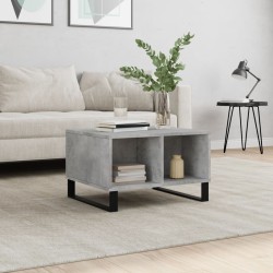 vidaXL Mesa de centro madera contrachapada gris hormigón 60x50x36,5 cm