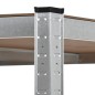 vidaXL Estantería esquina 5 niveles madera contrachapada y acero plata