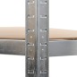 vidaXL Estantería esquina 5 niveles madera contrachapada y acero plata