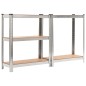 vidaXL Estantería 5 niveles 3 uds acero madera contrachapada plateado vidaXL Estantería 5 niveles 3 uds acero madera contrachapada plateado
