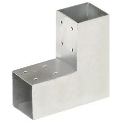 vidaXL Conectores de postes en L 4 uds metal galvanizado 71x71 mm