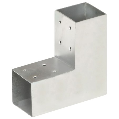 vidaXL Conectores de postes en L 4 uds metal galvanizado 71x71 mm