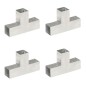 vidaXL Conectores de postes en T 4 uds metal galvanizado 71x71 mm