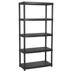 vidaXL Estante de almacenaje 5 niveles negro plástico 91,5x45,7x185 cm