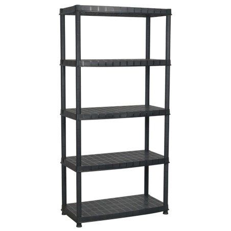 vidaXL Estante de almacenaje 5 niveles negro plástico 91,5x45,7x185 cm