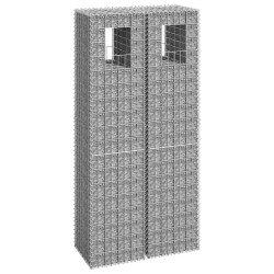 vidaXL Cestas postes de gaviones 2 unidades hierro 40x40x180 cm