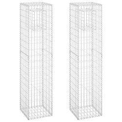 vidaXL Cestas postes de gaviones 2 unidades hierro 40x40x180 cm