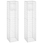 vidaXL Cestas postes de gaviones 2 unidades hierro 40x40x180 cm vidaXL Cestas postes de gaviones 2 unidades hierro 40x40x180 cm
