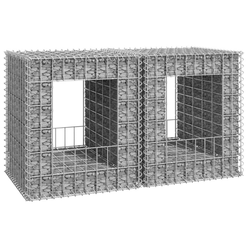 vidaXL Cestas postes de gaviones 2 unidades hierro 50x50x60 cm
